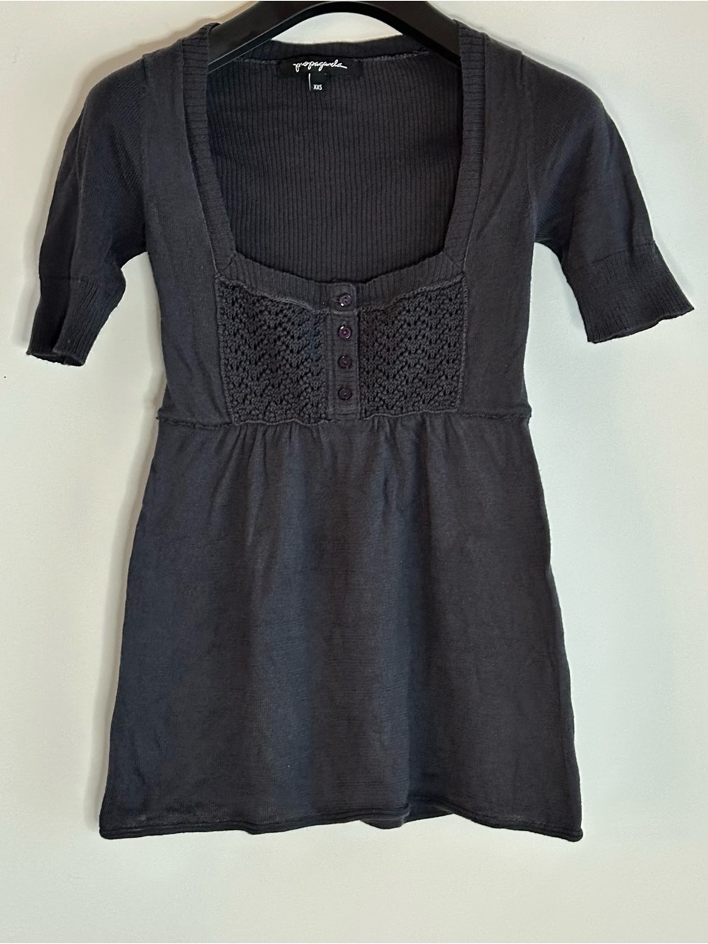 Y2K Propaganda Schouler Brown Short-Sleeve Knit Tunic XXS